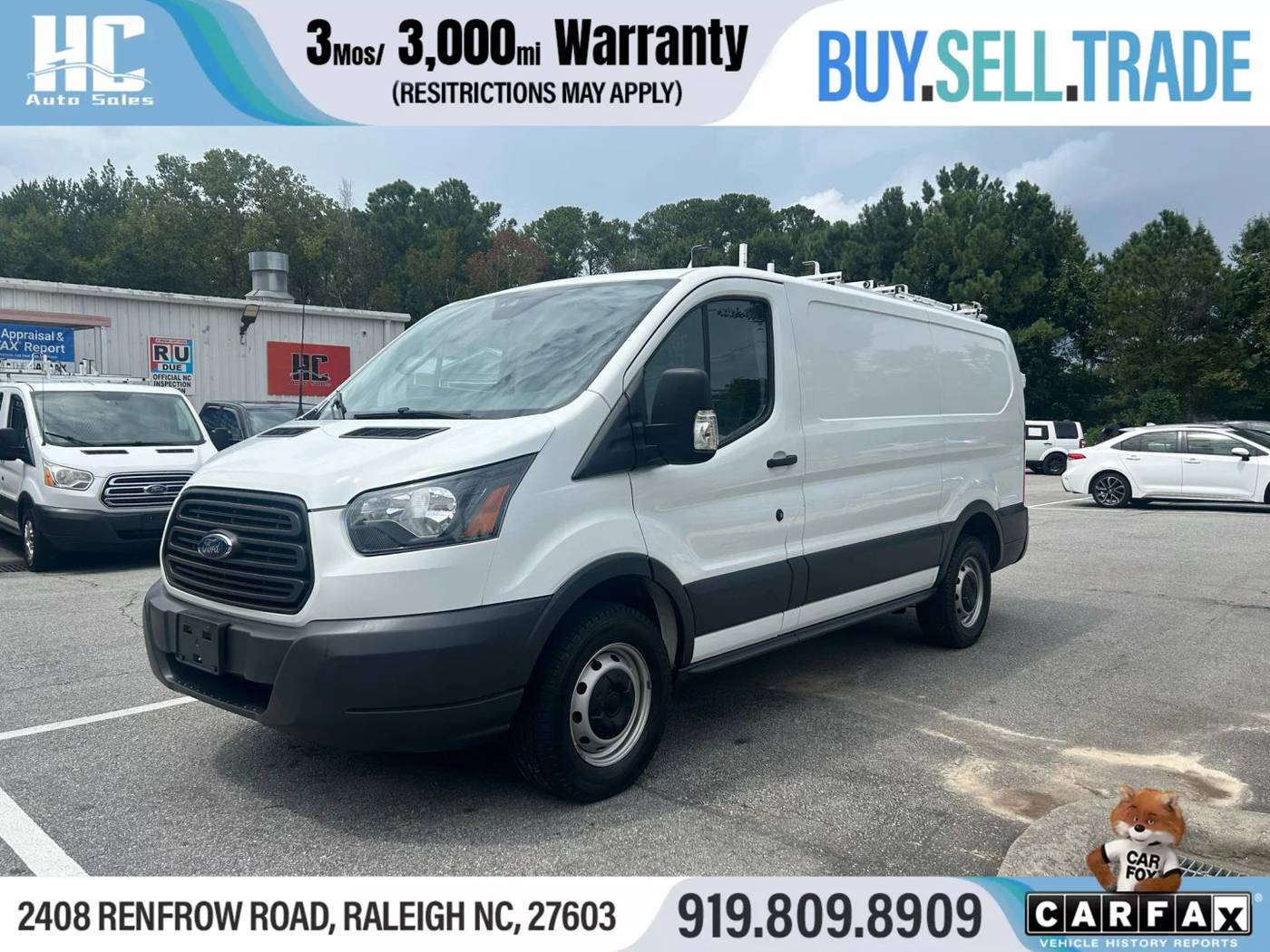2018 Ford Transit Cargo Van T-250 — Cargo Van — 133,262 mi — Raleigh, NC