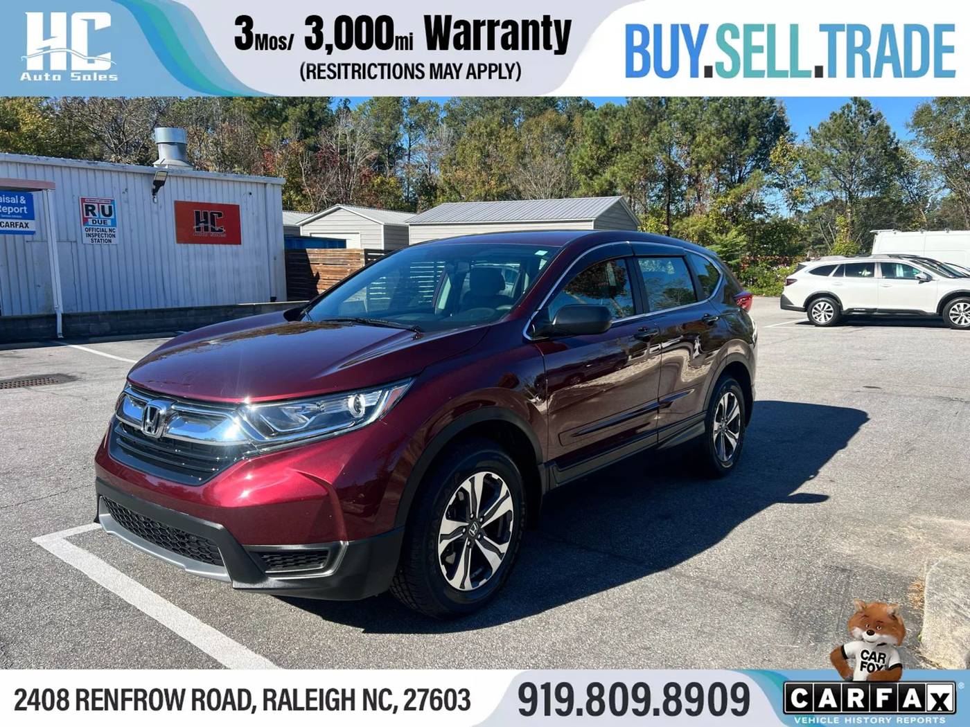 2017 Honda CR-V LX — SUV — 101,466 mi — Raleigh, NC
