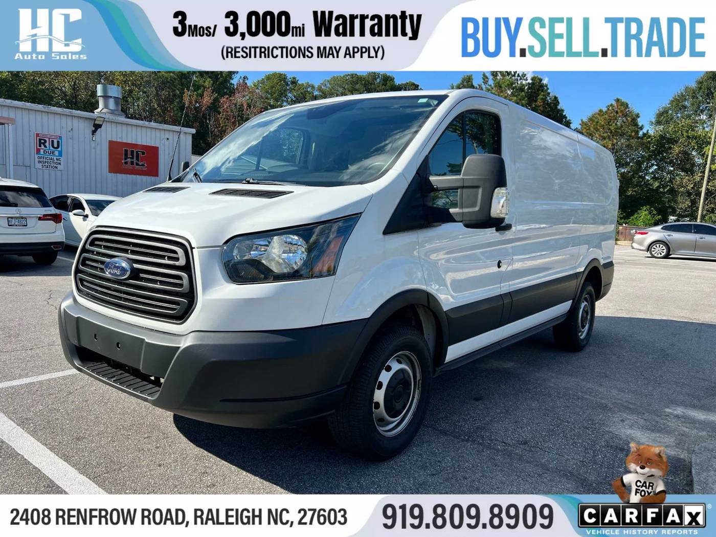 2019 Ford Transit Cargo Van T-250 — Cargo Van — 119,051 mi — Raleigh, NC