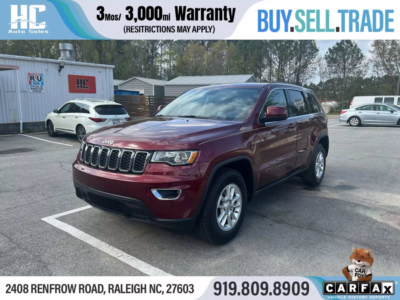 2018 Jeep Grand Cherokee Laredo — SUV — 96,555 mi — Raleigh, NC