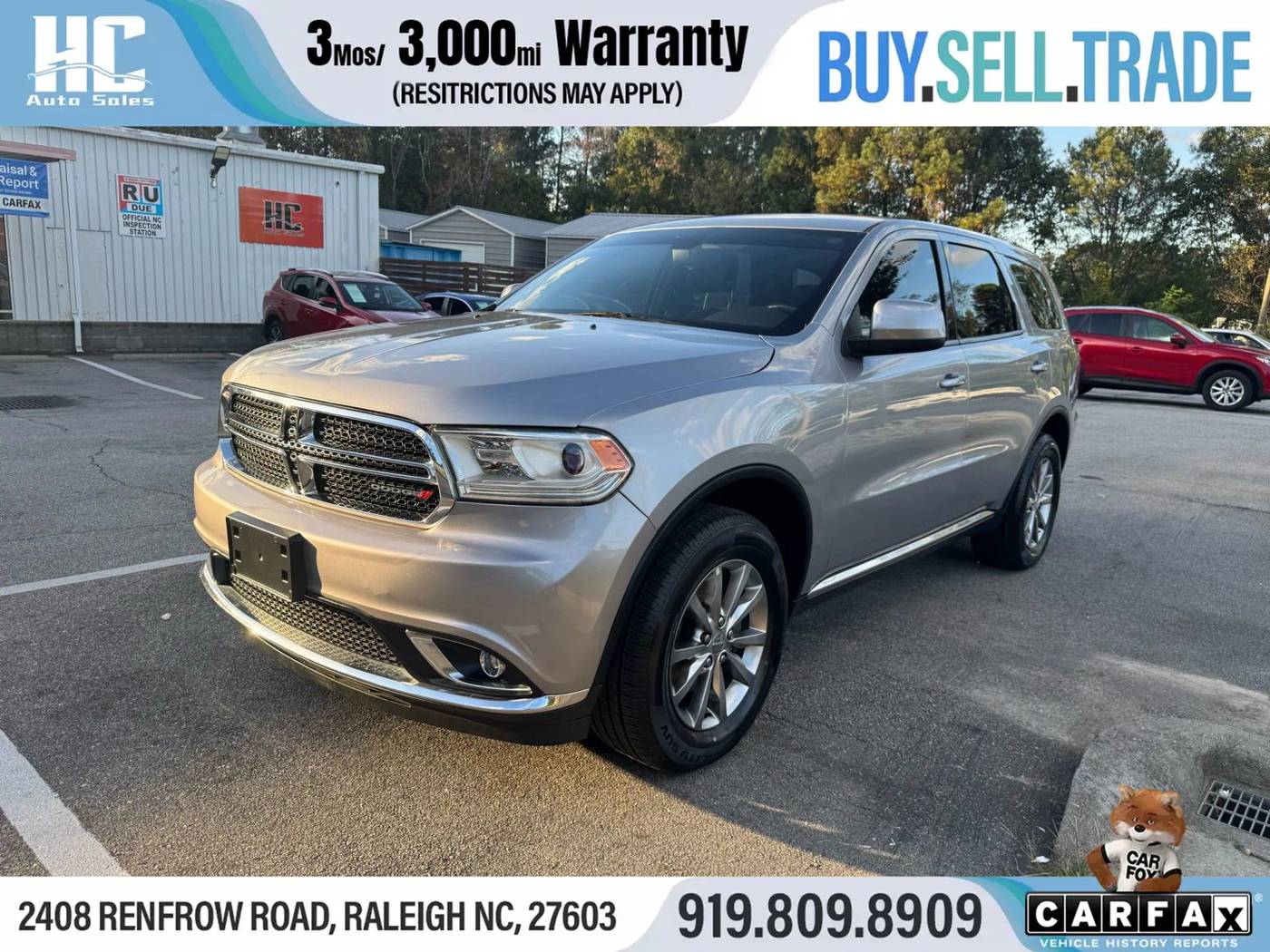 2018 Dodge Durango SXT — SUV — 88,554 mi — Raleigh, NC
