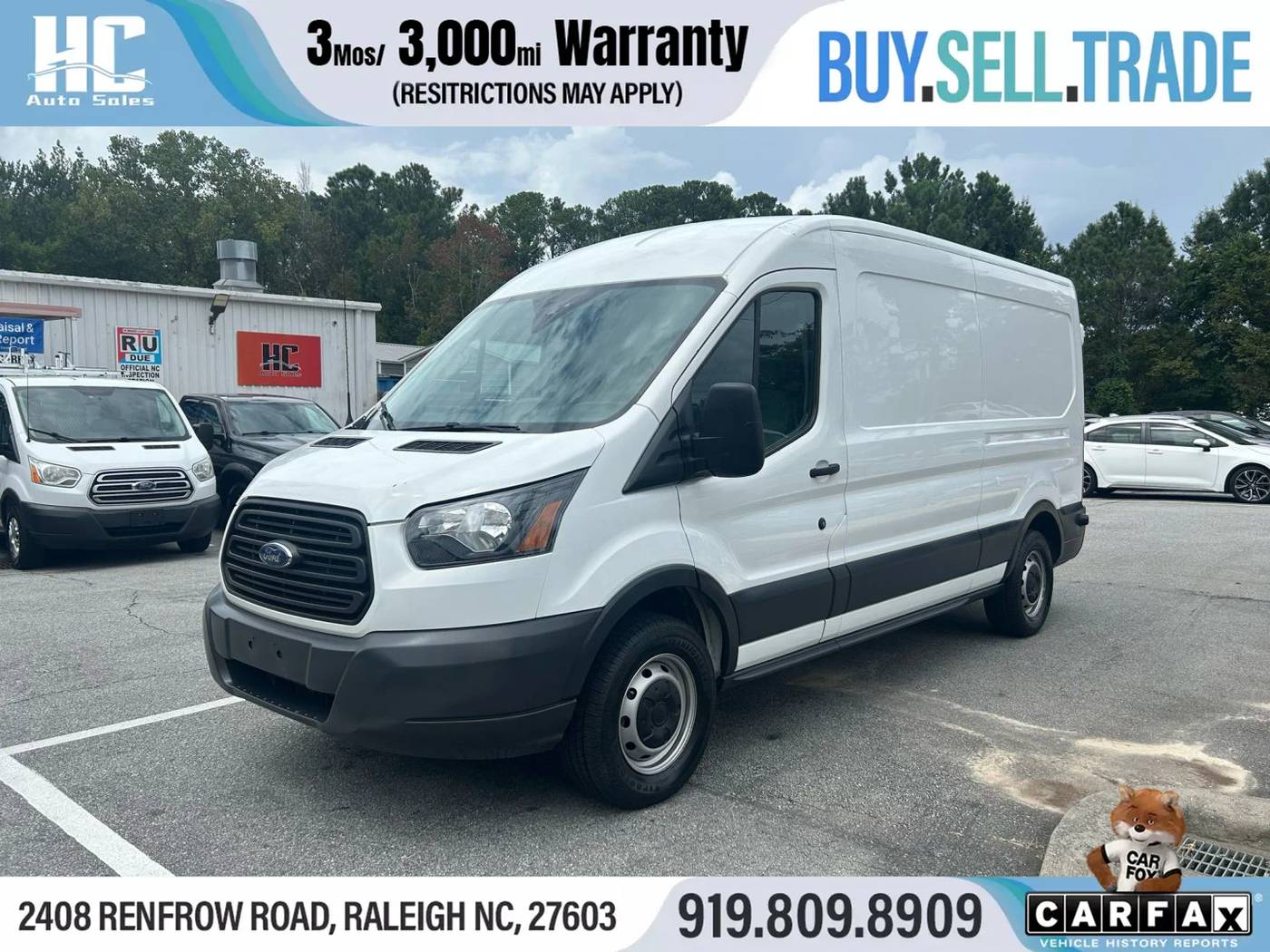 2018 Ford Transit Cargo Van T-150 — Cargo Van — 121,673 mi — Raleigh, NC