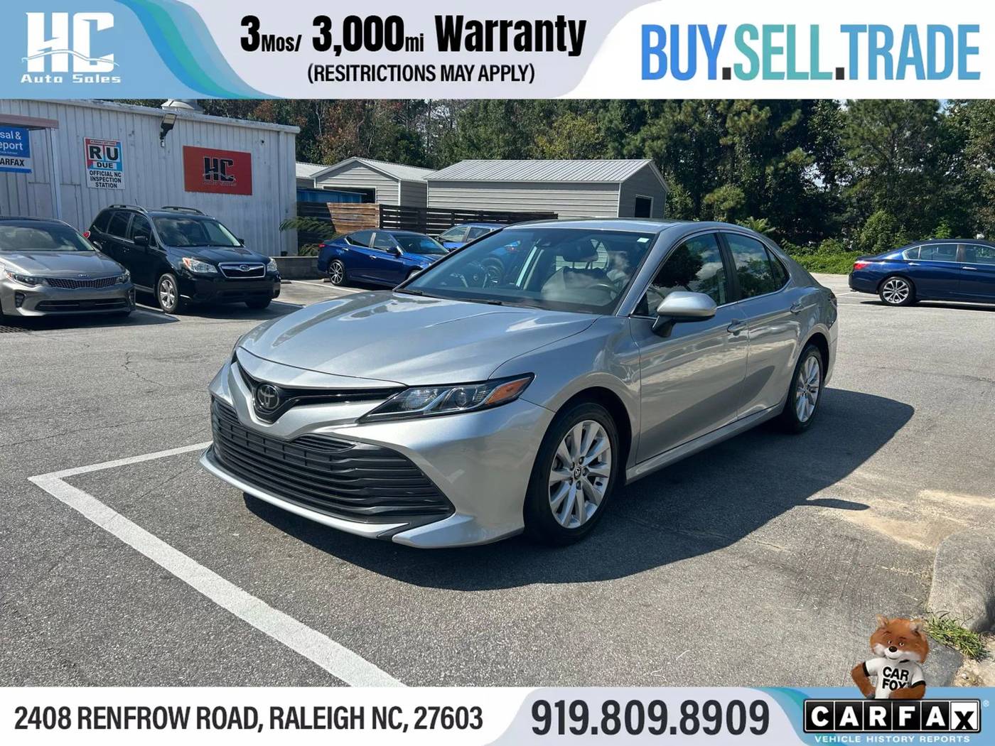2020 Toyota Camry LE — Sedan — 89,991 mi — Raleigh, NC