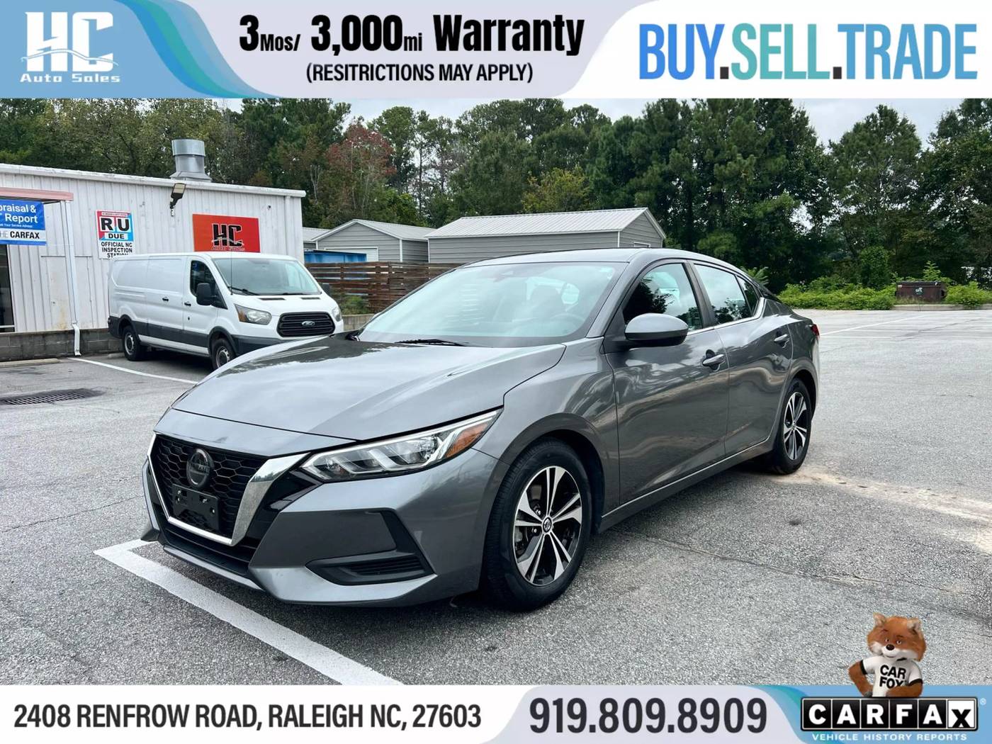 2021 Nissan Sentra SV — Sedan — 89,295 mi — Raleigh, NC