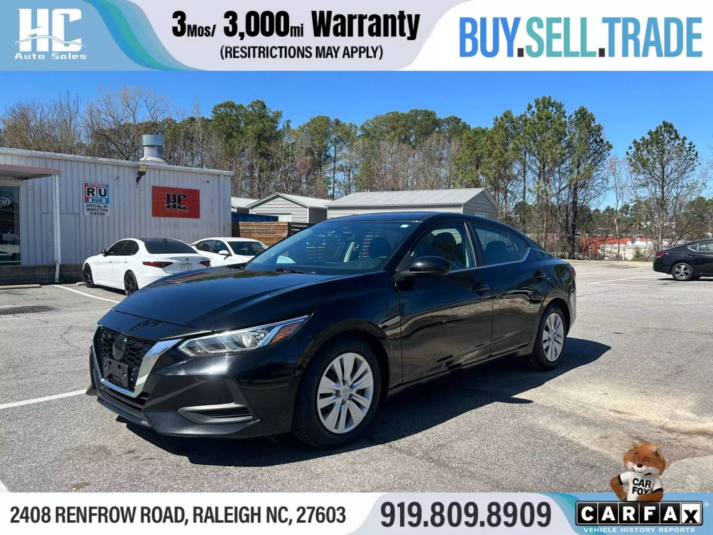 2020 Nissan Sentra S — Sedan — 81,144 mi — Raleigh, NC