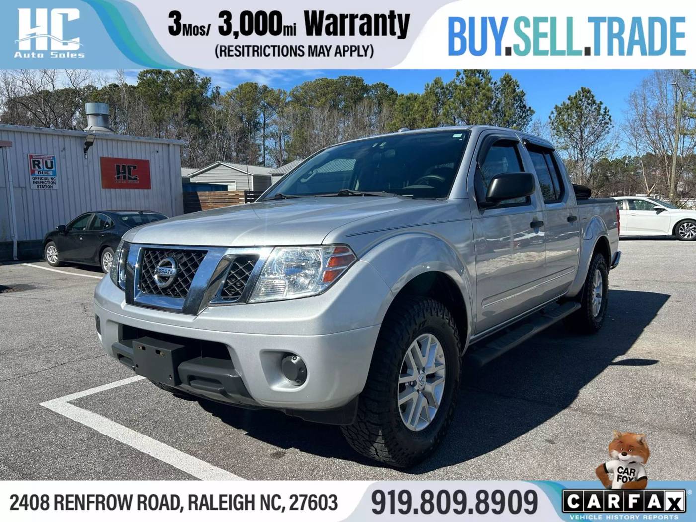 2016 Nissan Frontier SV — Pickup Truck — 99,891 mi — Raleigh, NC