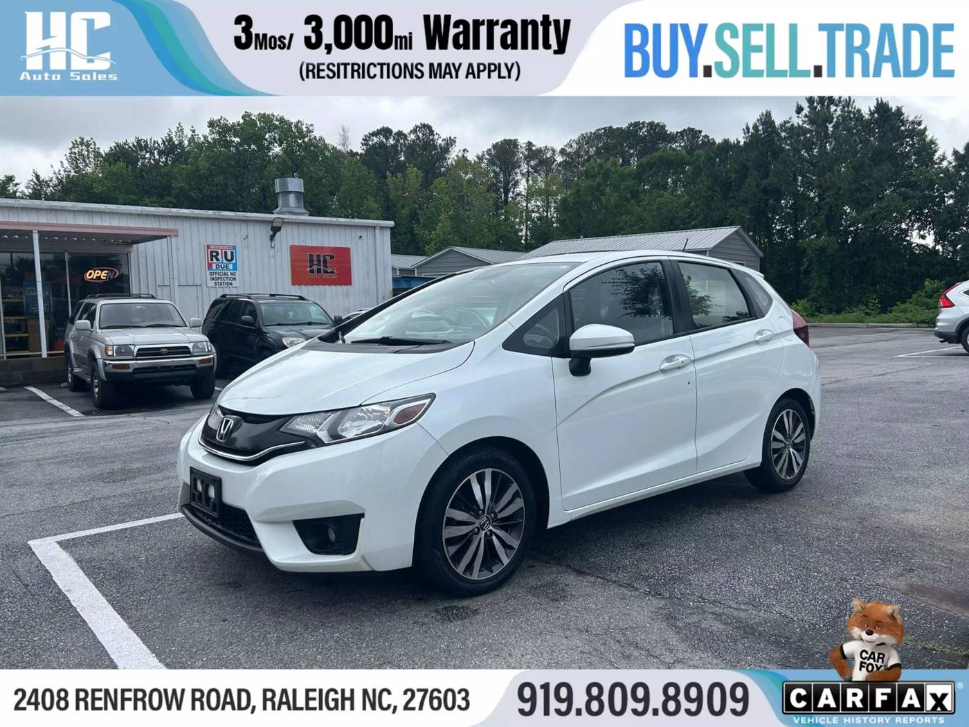 2016 Honda Fit EX — Hatchback — 95,014 mi — Raleigh, NC