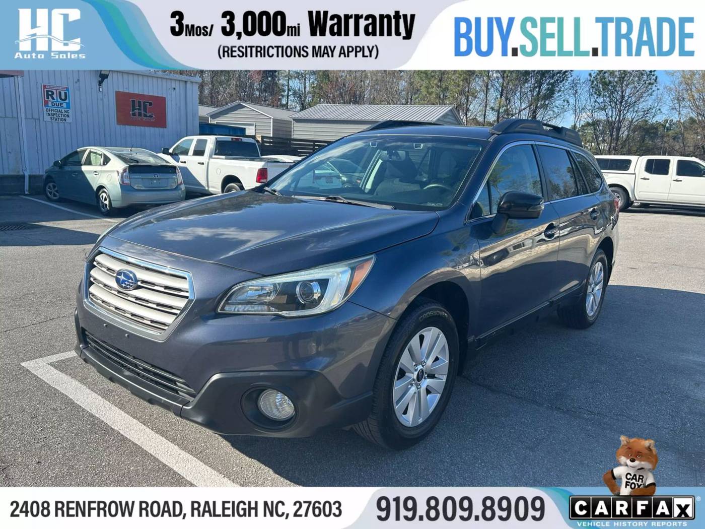 2015 Subaru Outback 2.5i Premium — SUV — 90,385 mi — Raleigh, NC