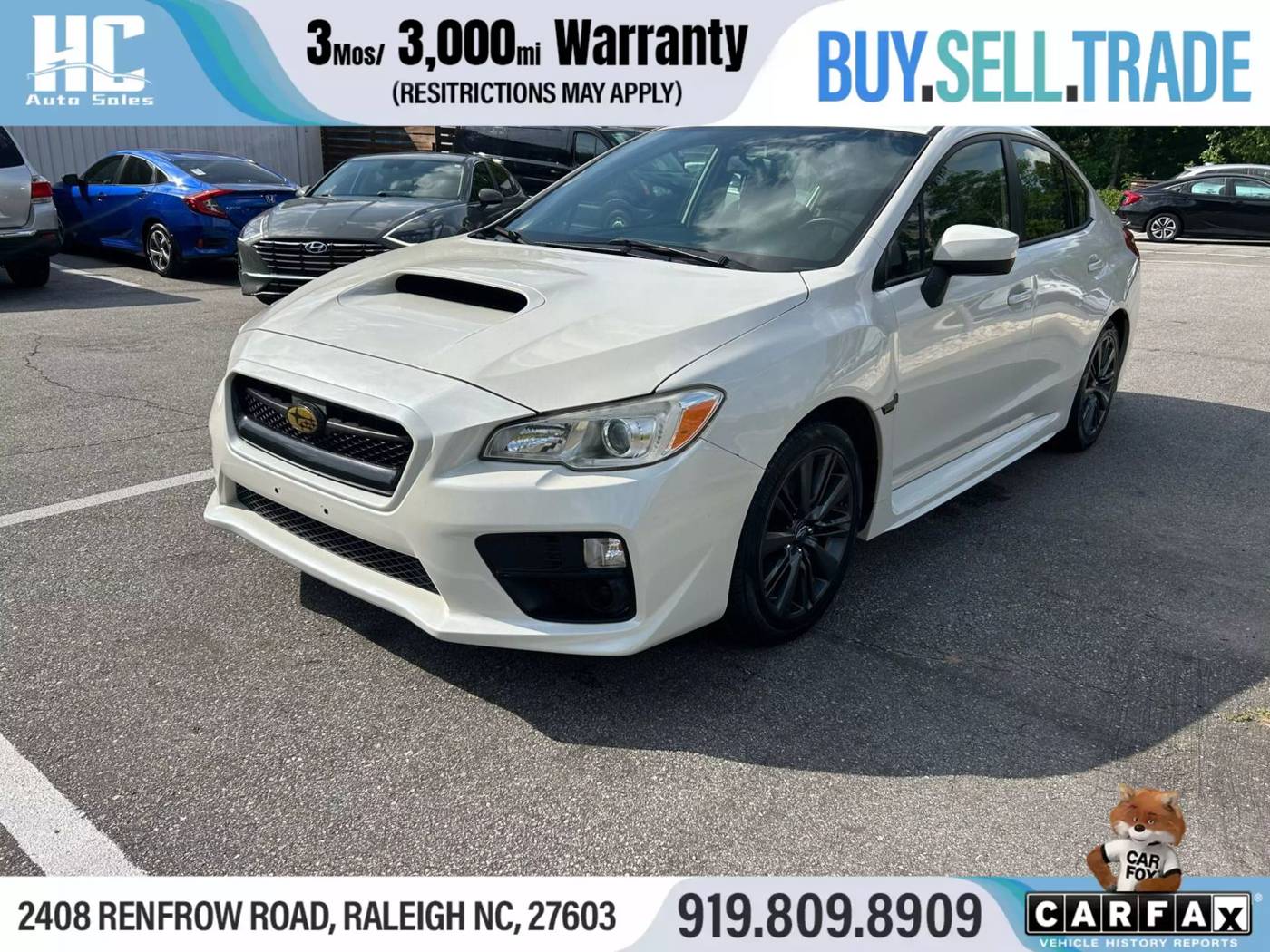 2016 Subaru WRX Base — Sedan — 96,659 mi — Raleigh, NC