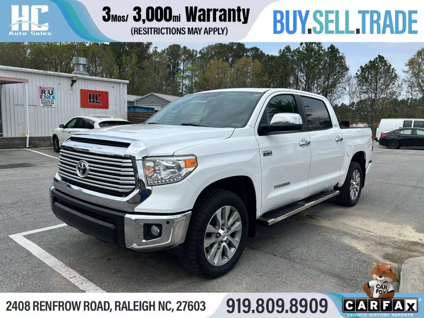 2016 Toyota Tundra Limited — Pickup Truck — 130,467 mi — Raleigh, NC