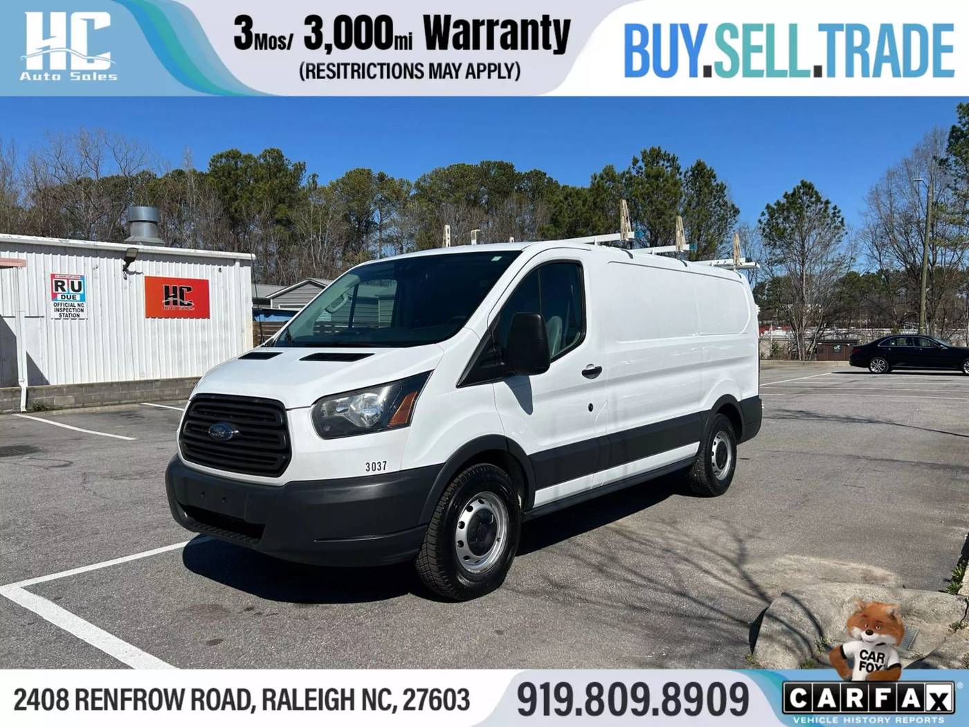 2017 Ford Transit Cargo Van T-150 — Cargo Van — 117,534 mi — Raleigh, NC