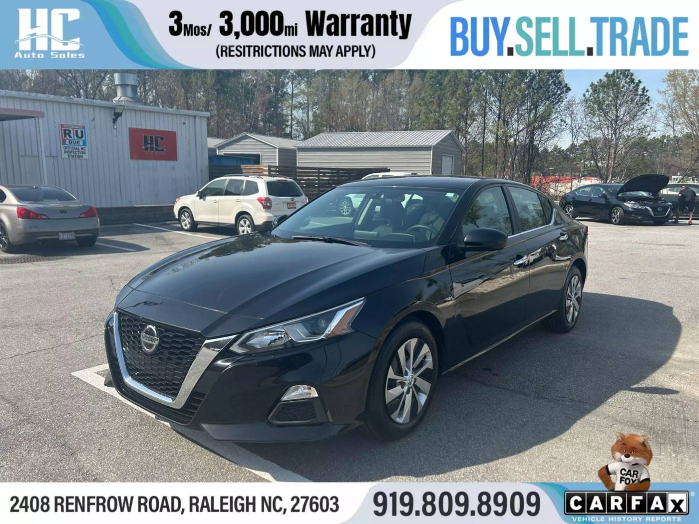 2020 Nissan Altima S — Sedan — 95,567 mi — Raleigh, NC