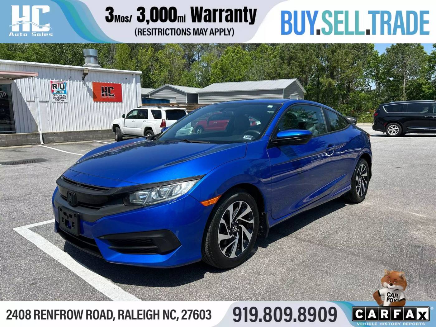 2016 Honda Civic LX-P — Coupe — 121,821 mi — Raleigh, NC