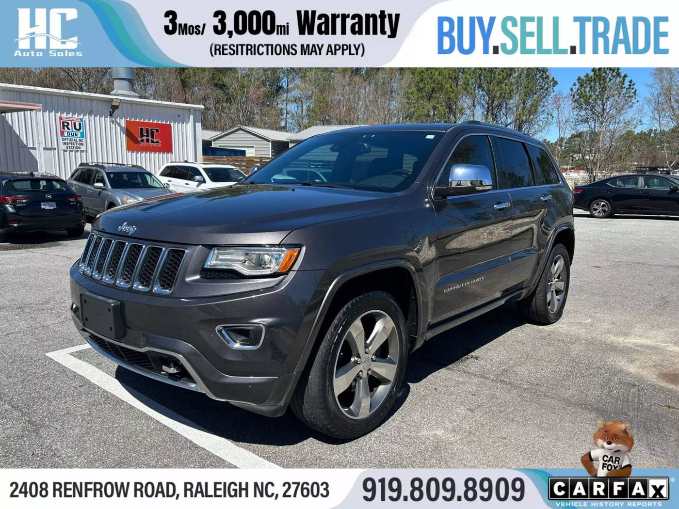 2015 Jeep Grand Cherokee Overland — SUV — 82,387 mi — Raleigh, NC