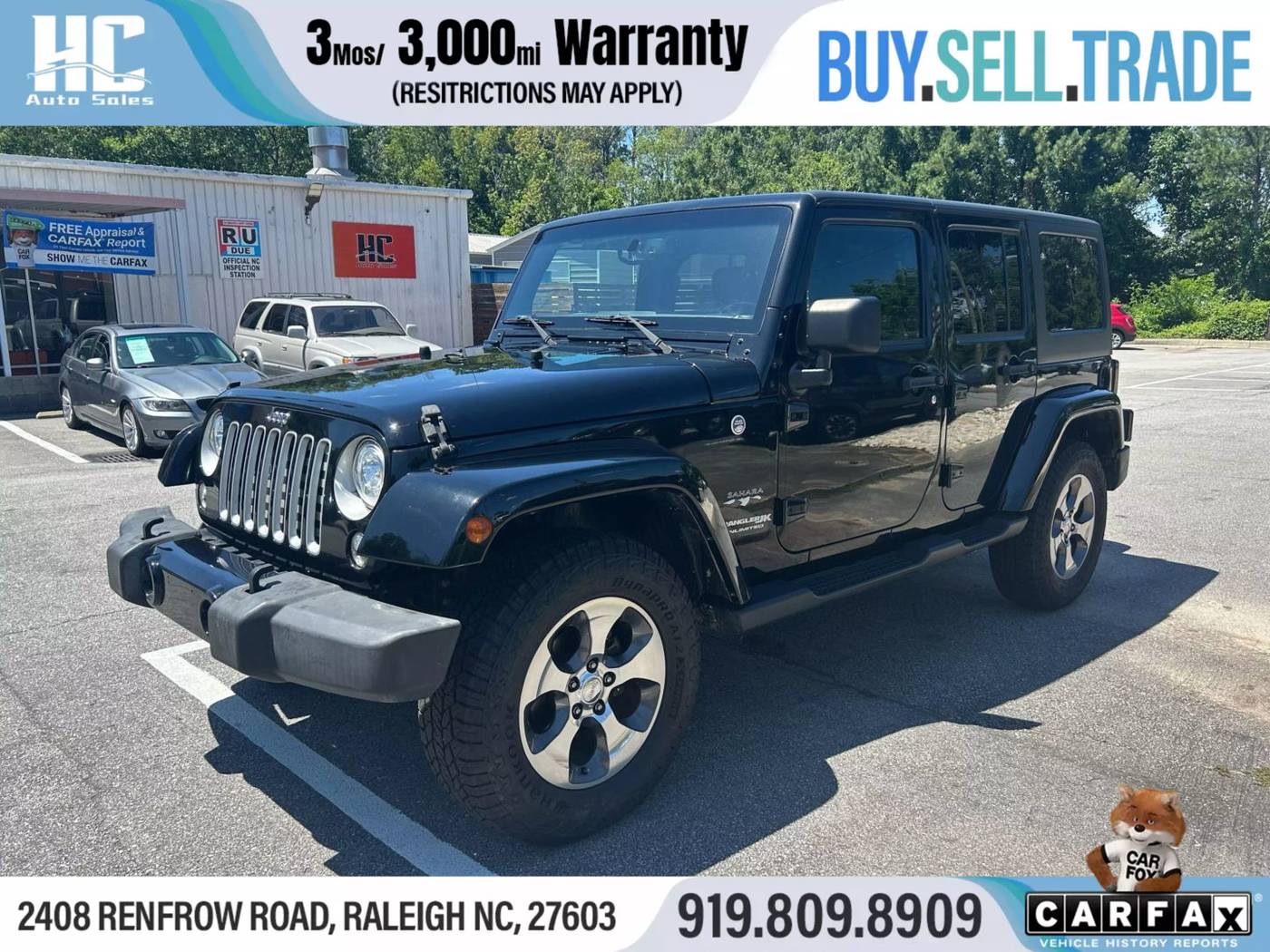 2018 Jeep Wrangler Sahara — SUV — 113,130 mi — Raleigh, NC