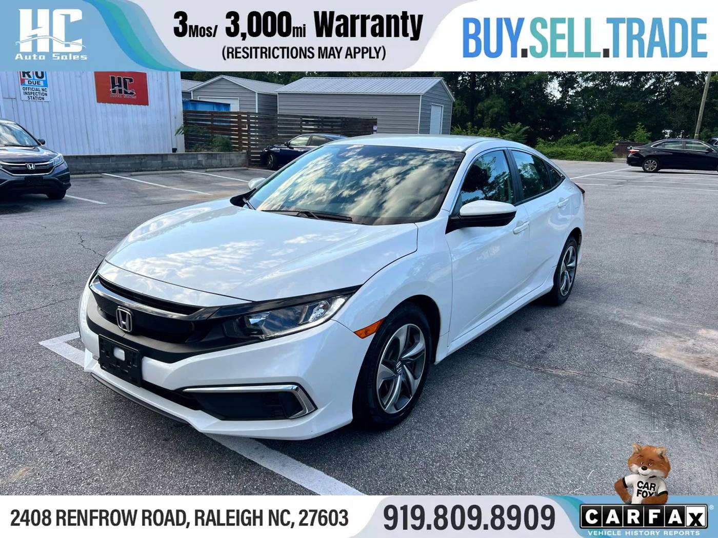 2021 Honda Civic LX — Sedan — 81,220 mi — Raleigh, NC