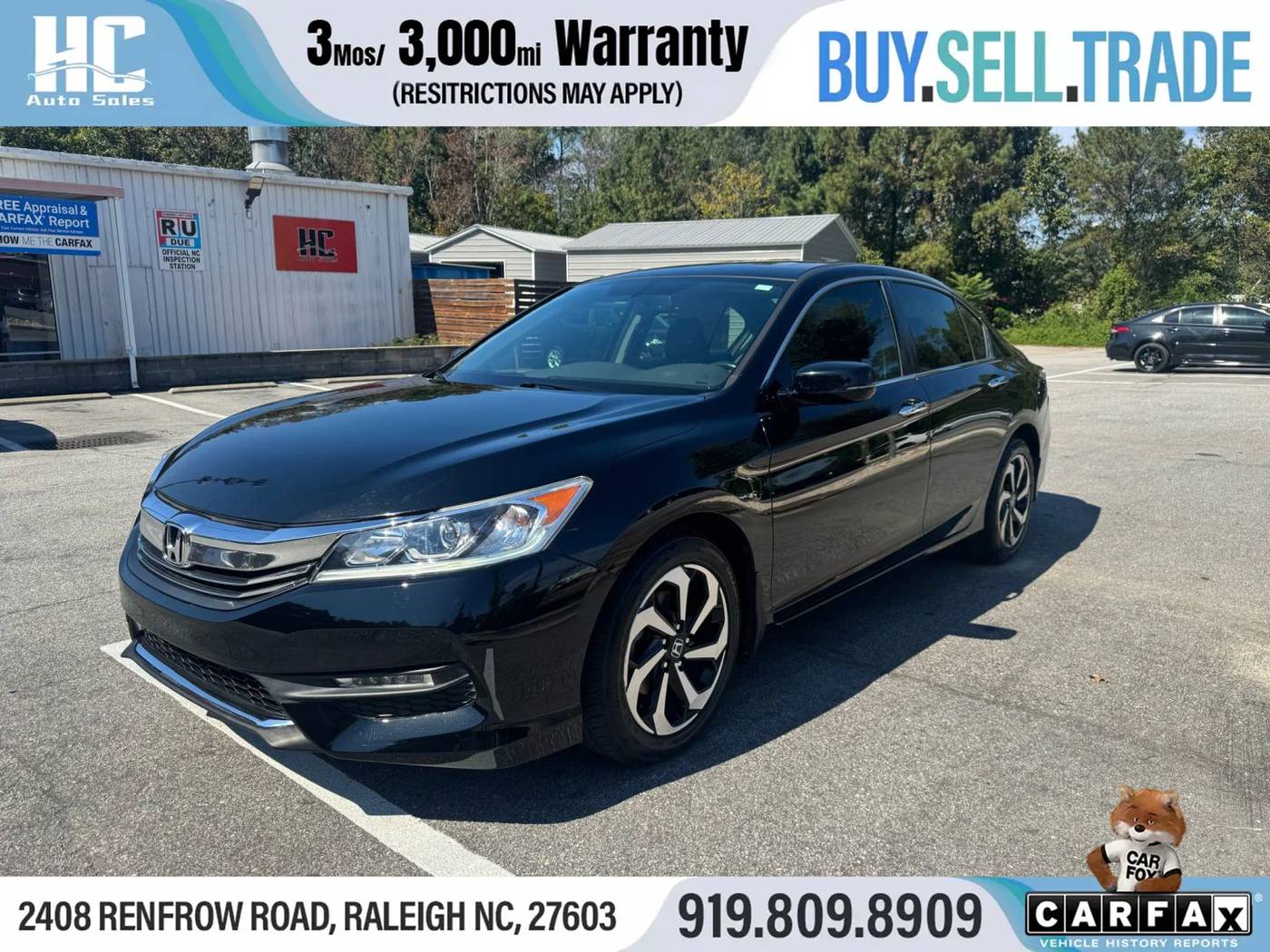 2017 Honda Accord EX-L — Sedan — 108,532 mi — Raleigh, NC