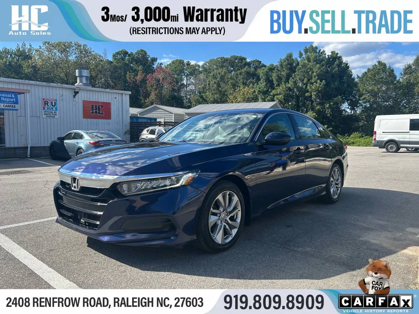 2018 Honda Accord LX — Sedan — 103,923 mi — Raleigh, NC