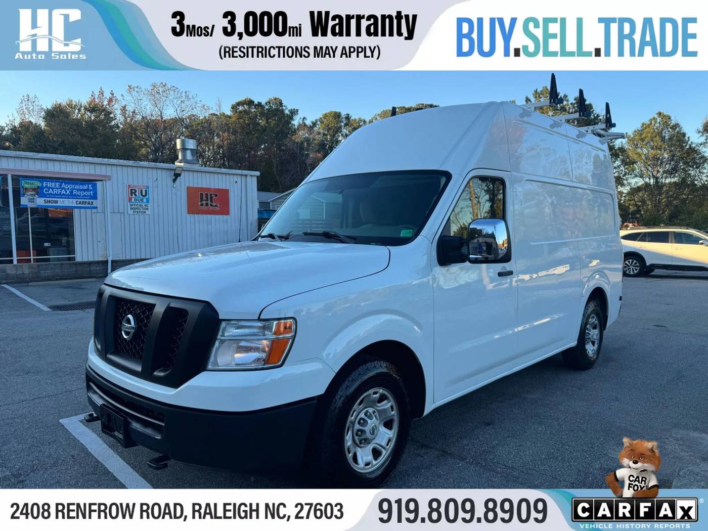 2018 Nissan NV Cargo NV3500 HD SV — Cargo Van — 127,208 mi — Raleigh, NC