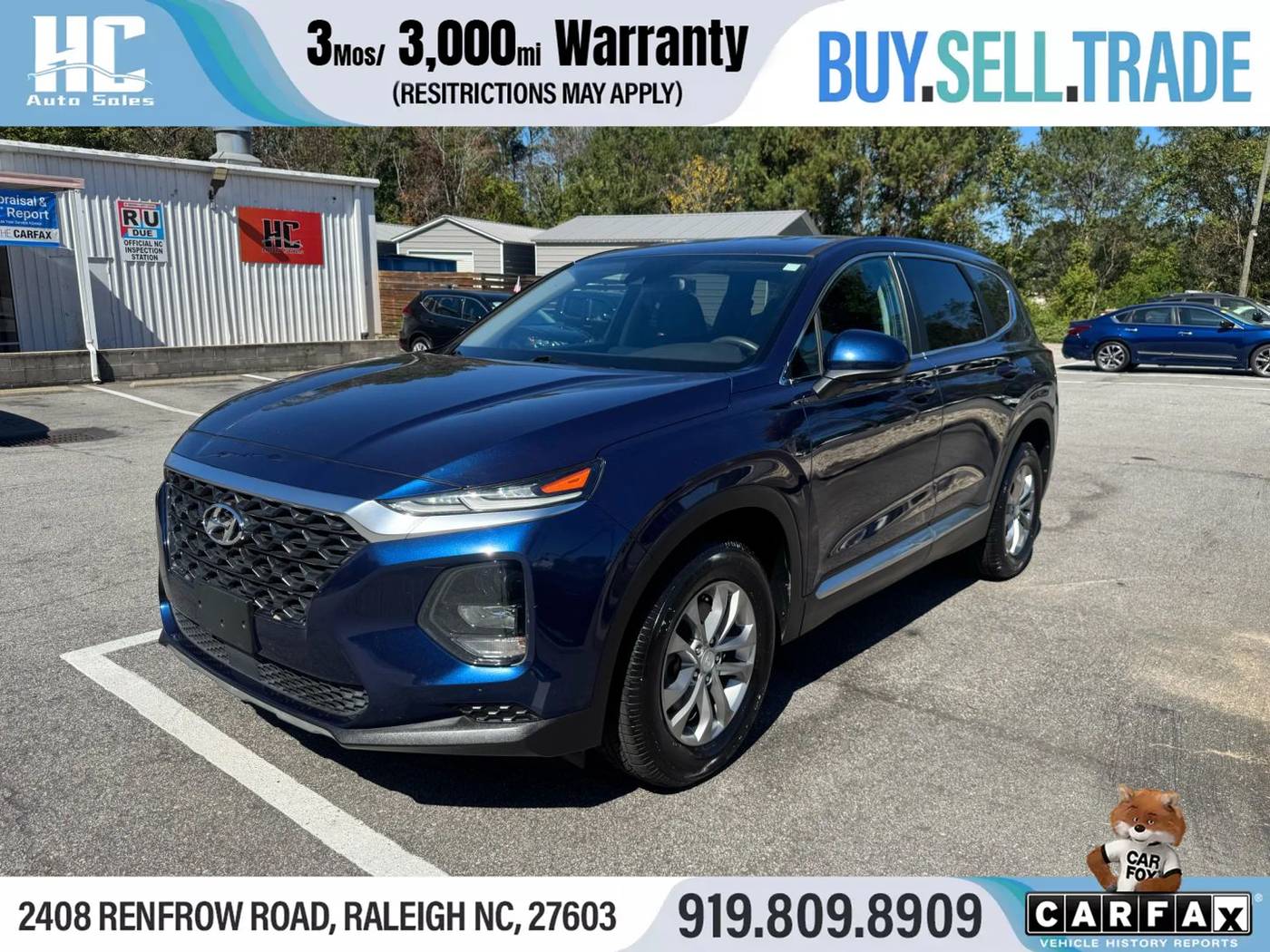 2020 Hyundai Santa Fe SE — SUV — 87,766 mi — Raleigh, NC