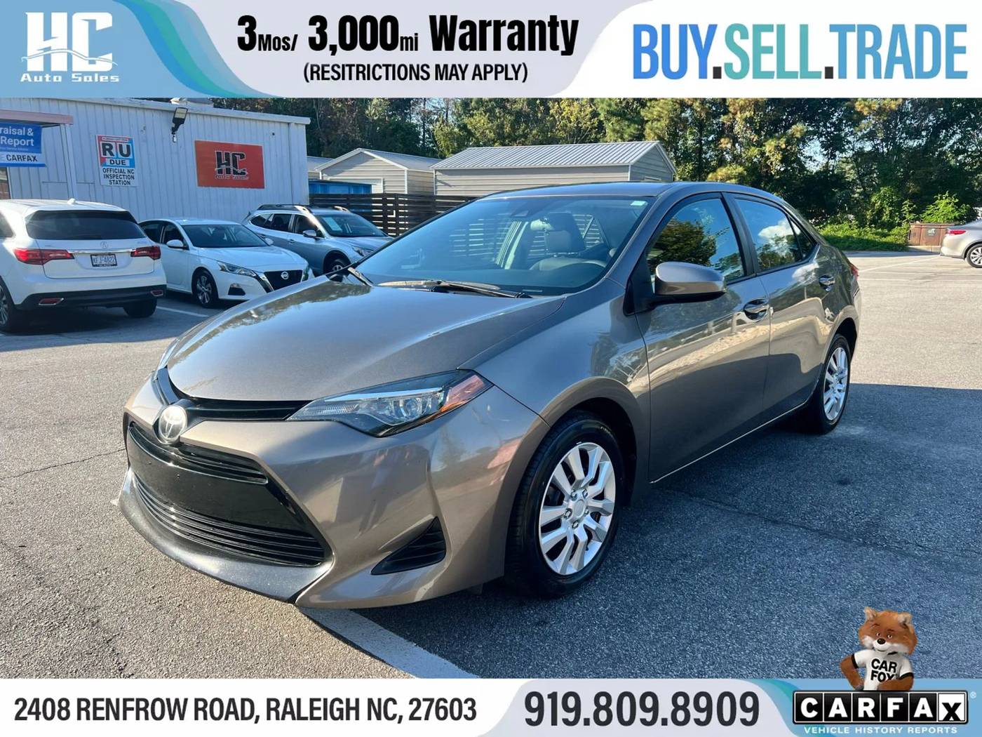 2019 Toyota Corolla LE — Sedan — 92,452 mi — Raleigh, NC