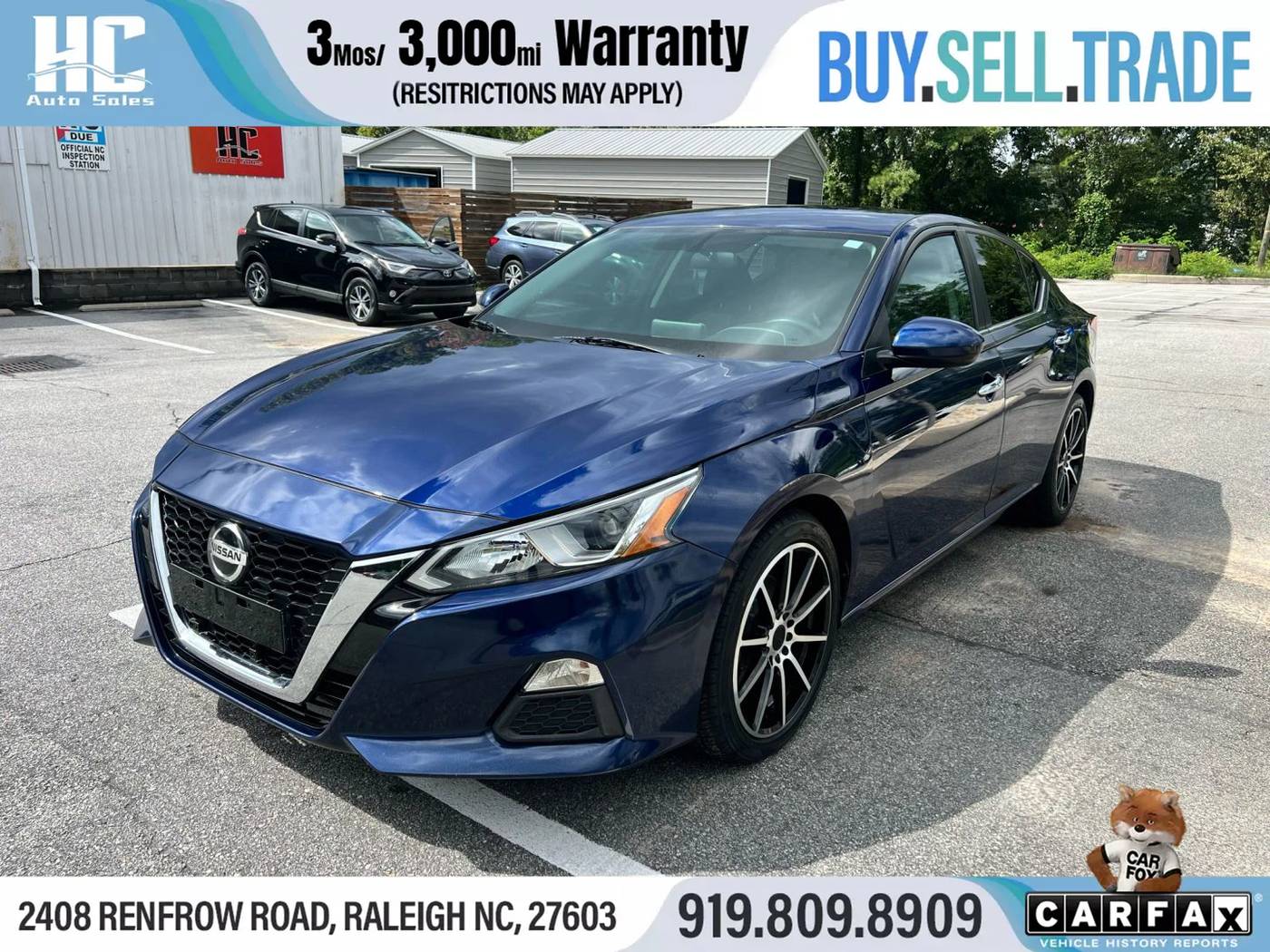 2020 Nissan Altima S — Sedan — 82,964 mi — Raleigh, NC