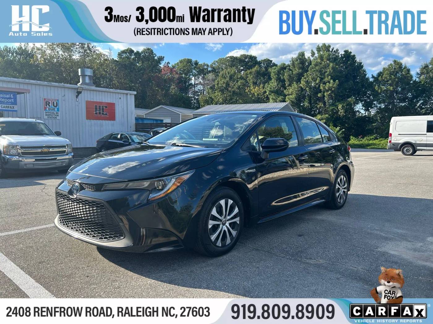 2021 Toyota Corolla Hybrid LE — Sedan — 105,168 mi — Raleigh, NC