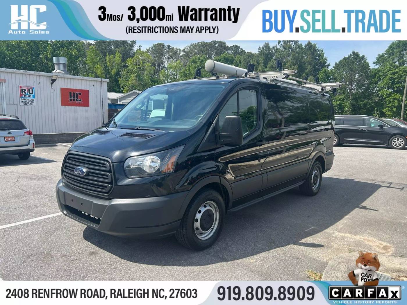 2018 Ford Transit Cargo Van T-150 — Cargo Van — 107,939 mi — Raleigh, NC