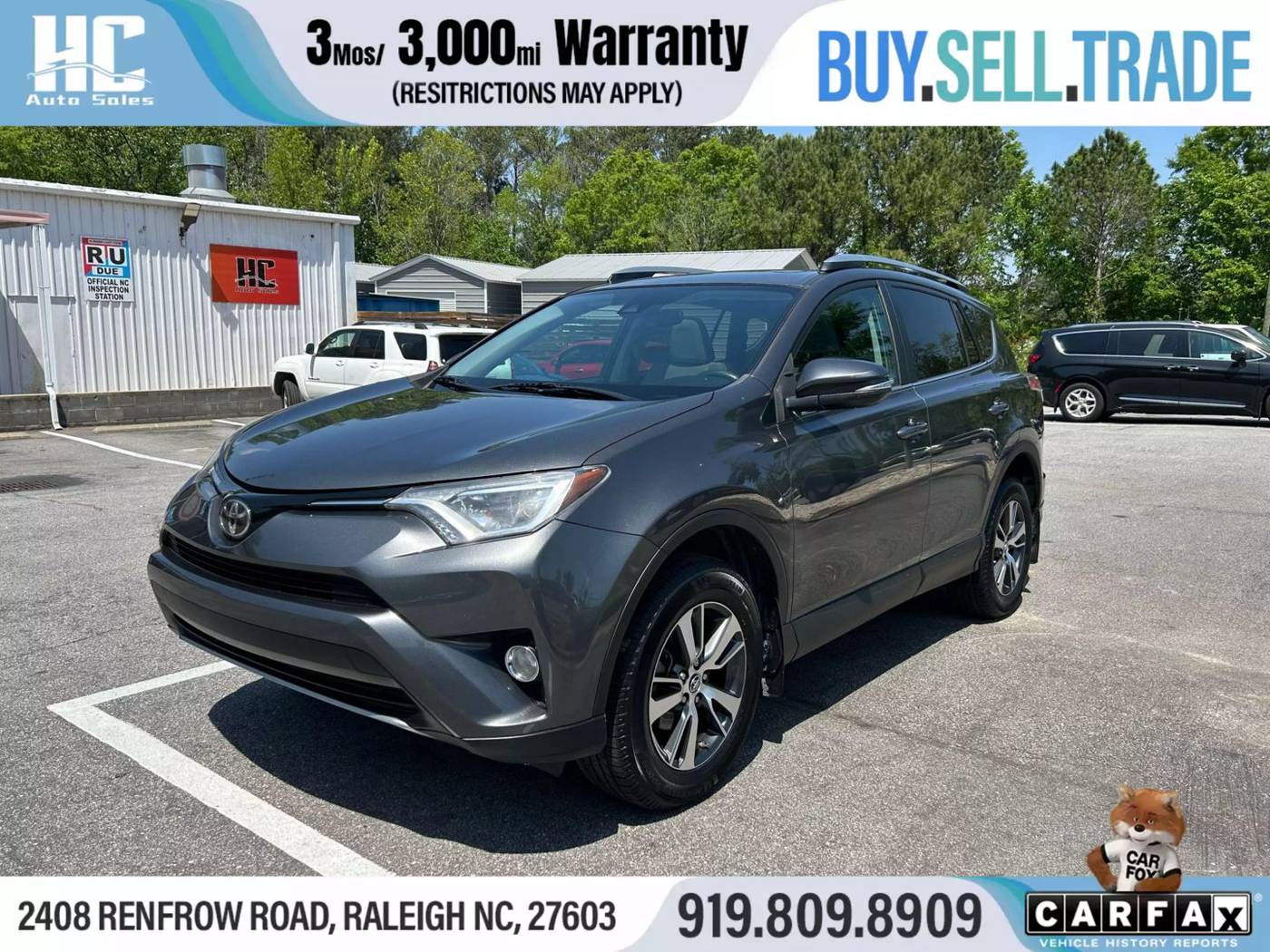 2017 Toyota RAV4 XLE — SUV — 139,491 mi — Raleigh, NC