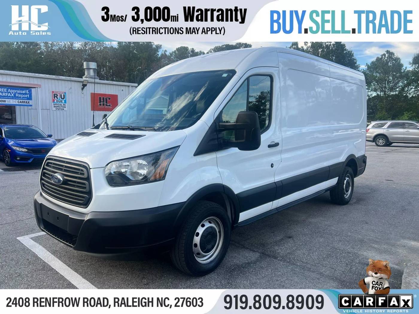 2019 Ford Transit Cargo Van T-350 — Cargo Van — 124,257 mi — Raleigh, NC