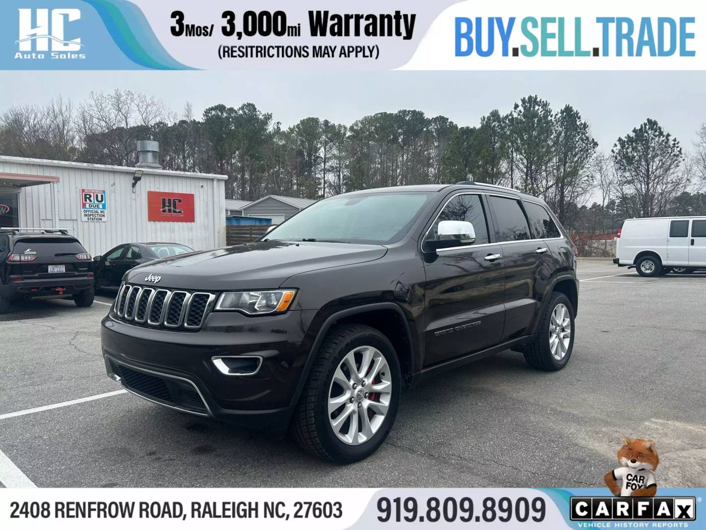 2017 Jeep Grand Cherokee Limited — SUV — 113,870 mi — Raleigh, NC