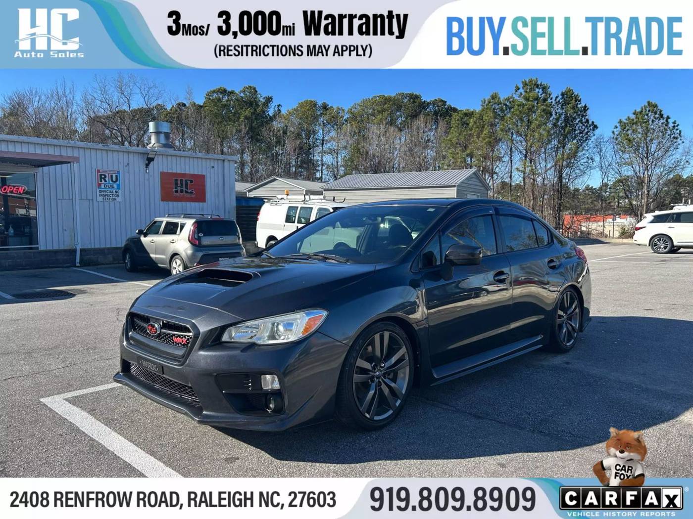 2017 Subaru WRX Premium — Sedan — 110,254 mi — Raleigh, NC