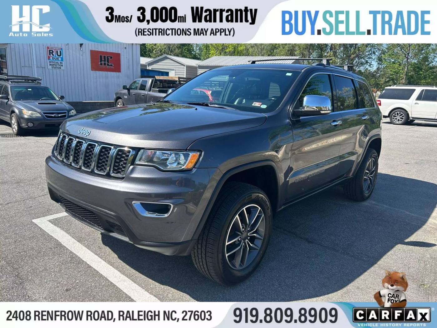 2019 Jeep Grand Cherokee Limited — SUV — 74,815 mi — Raleigh, NC