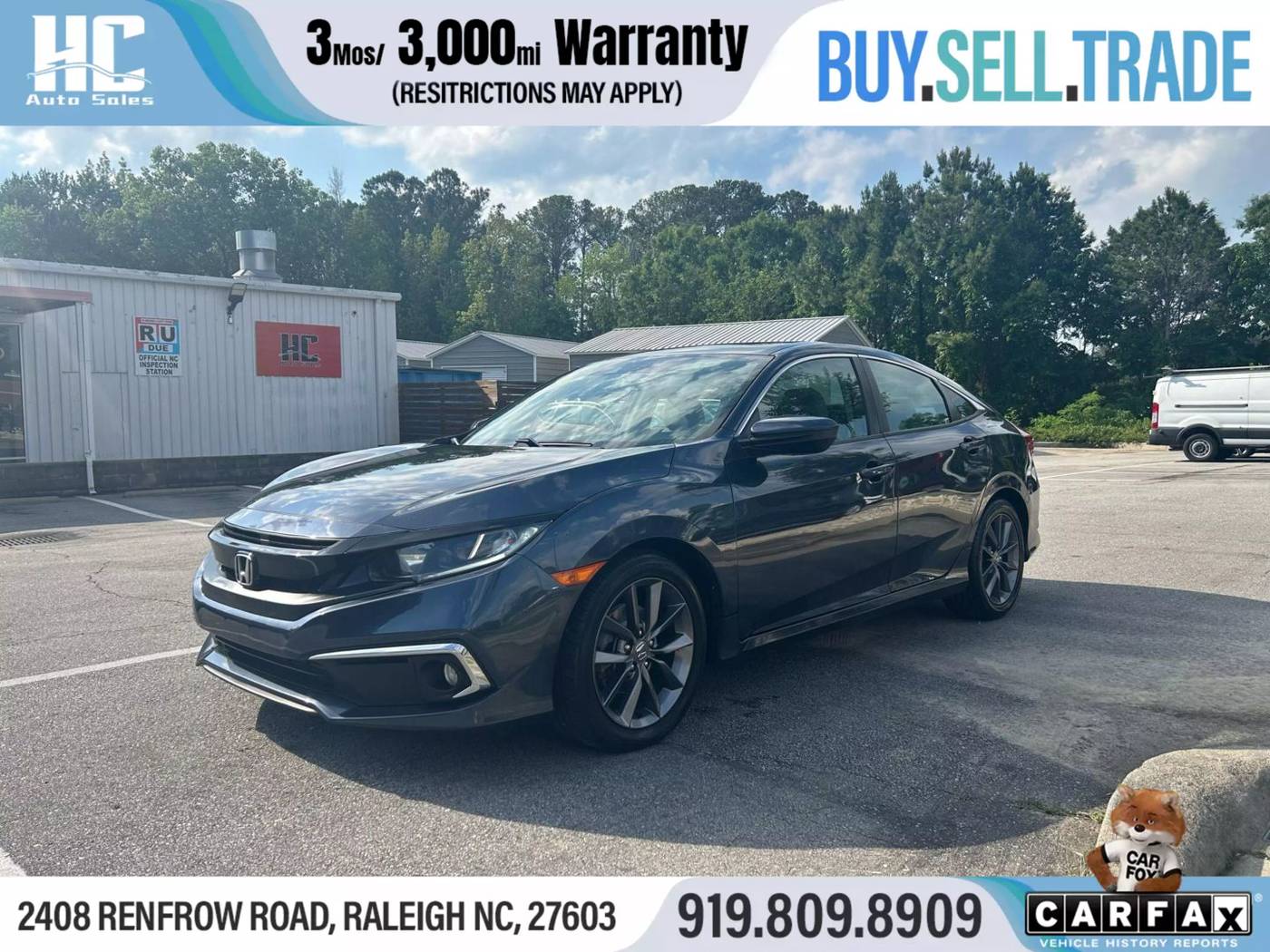 2020 Honda Civic EX — Sedan — 60,858 mi — Raleigh, NC