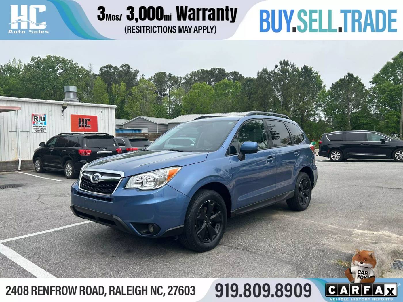 2016 Subaru Forester 2.5i Premium — SUV — 108,765 mi — Raleigh, NC