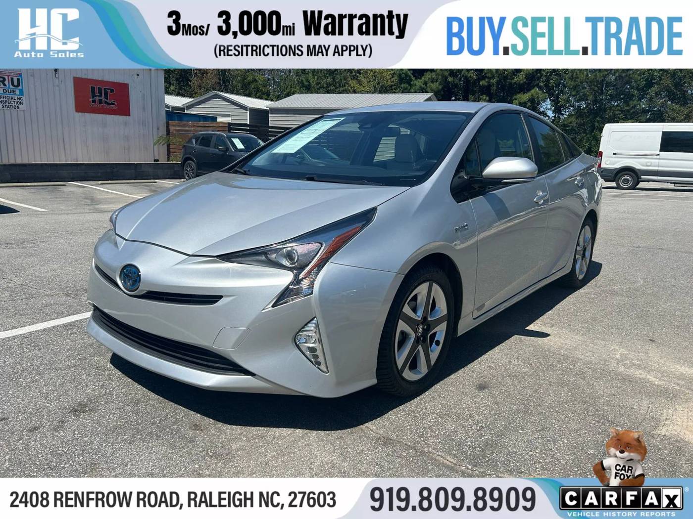 2016 Toyota Prius Three — Hatchback — 101,339 mi — Raleigh, NC