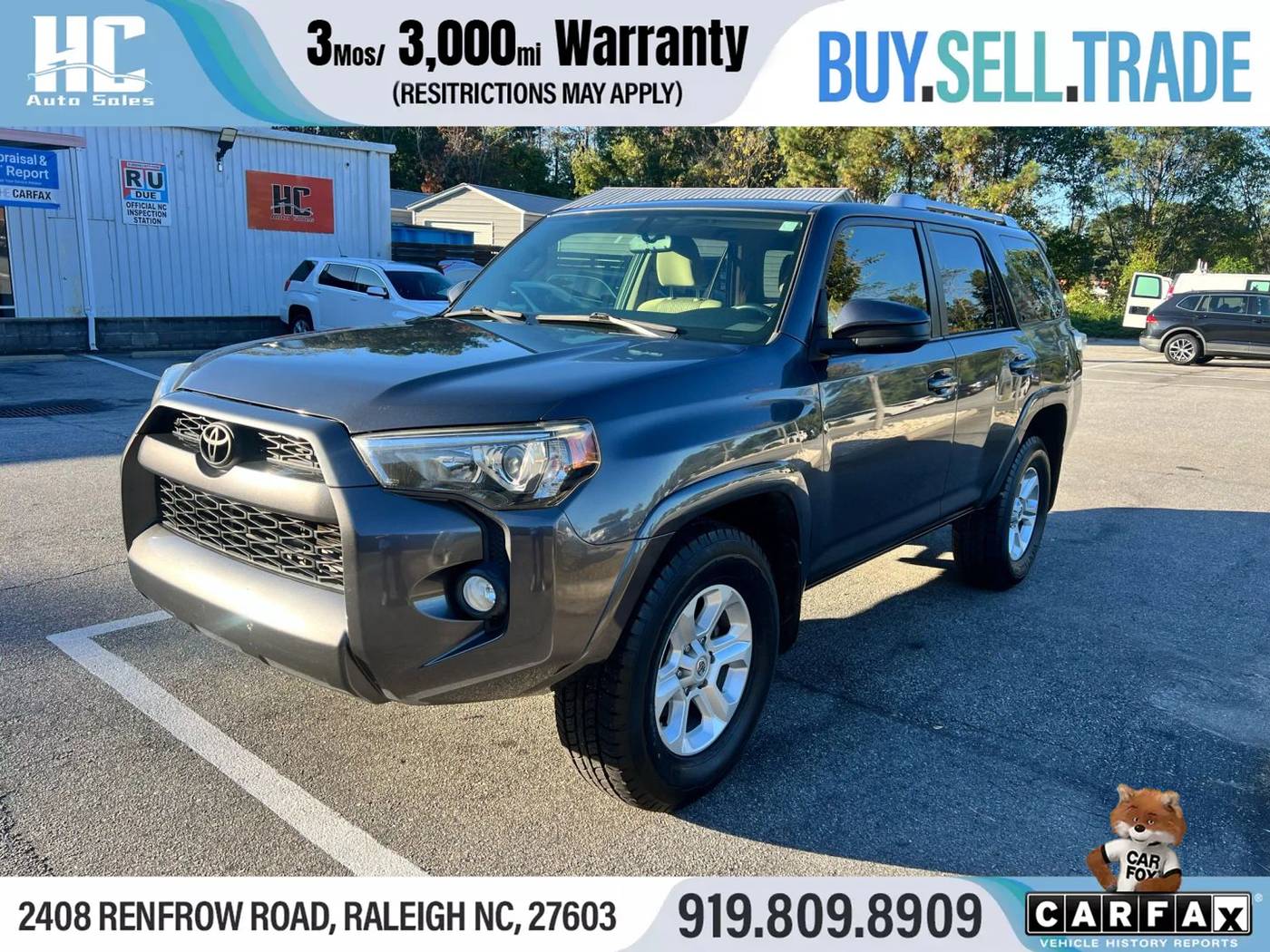 2016 Toyota 4Runner SR5 — SUV — 131,539 mi — Raleigh, NC