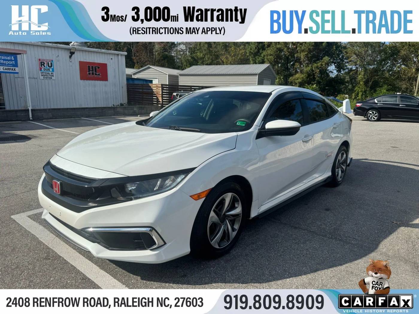 2020 Honda Civic LX — Sedan — 65,895 mi — Raleigh, NC