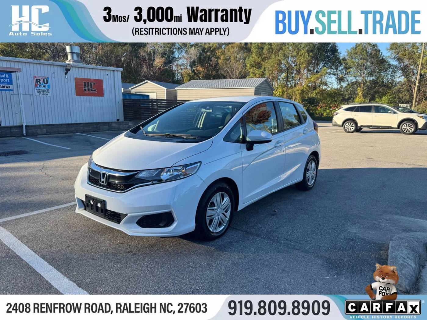 2019 Honda Fit LX — Hatchback — 69,567 mi — Raleigh, NC
