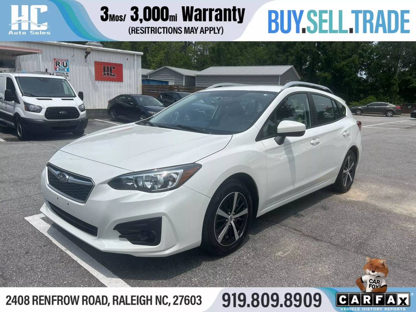 2019 Subaru Impreza 2.0i Premium — Hatchback — 87,747 mi — Raleigh, NC