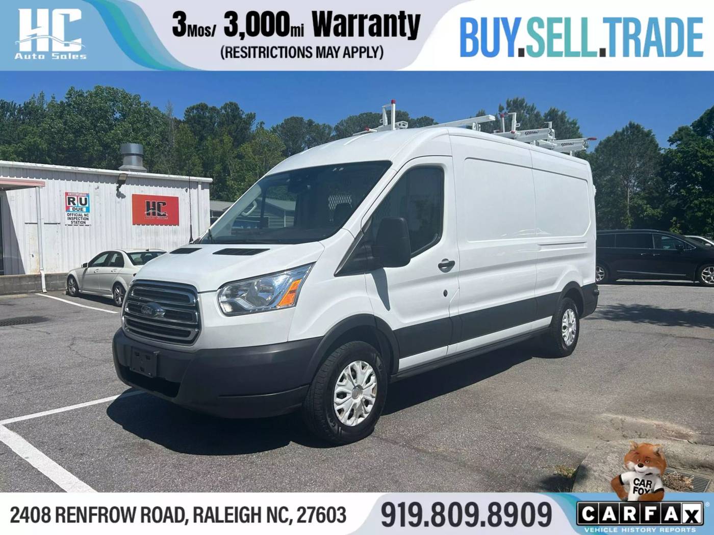 2018 Ford Transit Cargo Van T-350 — Cargo Van — 121,437 mi — Raleigh, NC