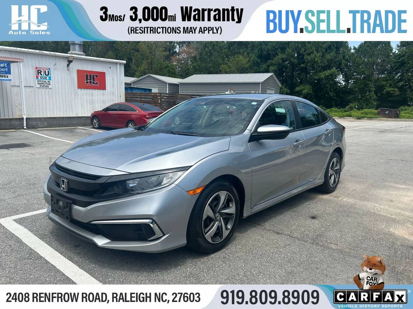 2020 Honda Civic LX — Sedan — 49,169 mi — Raleigh, NC