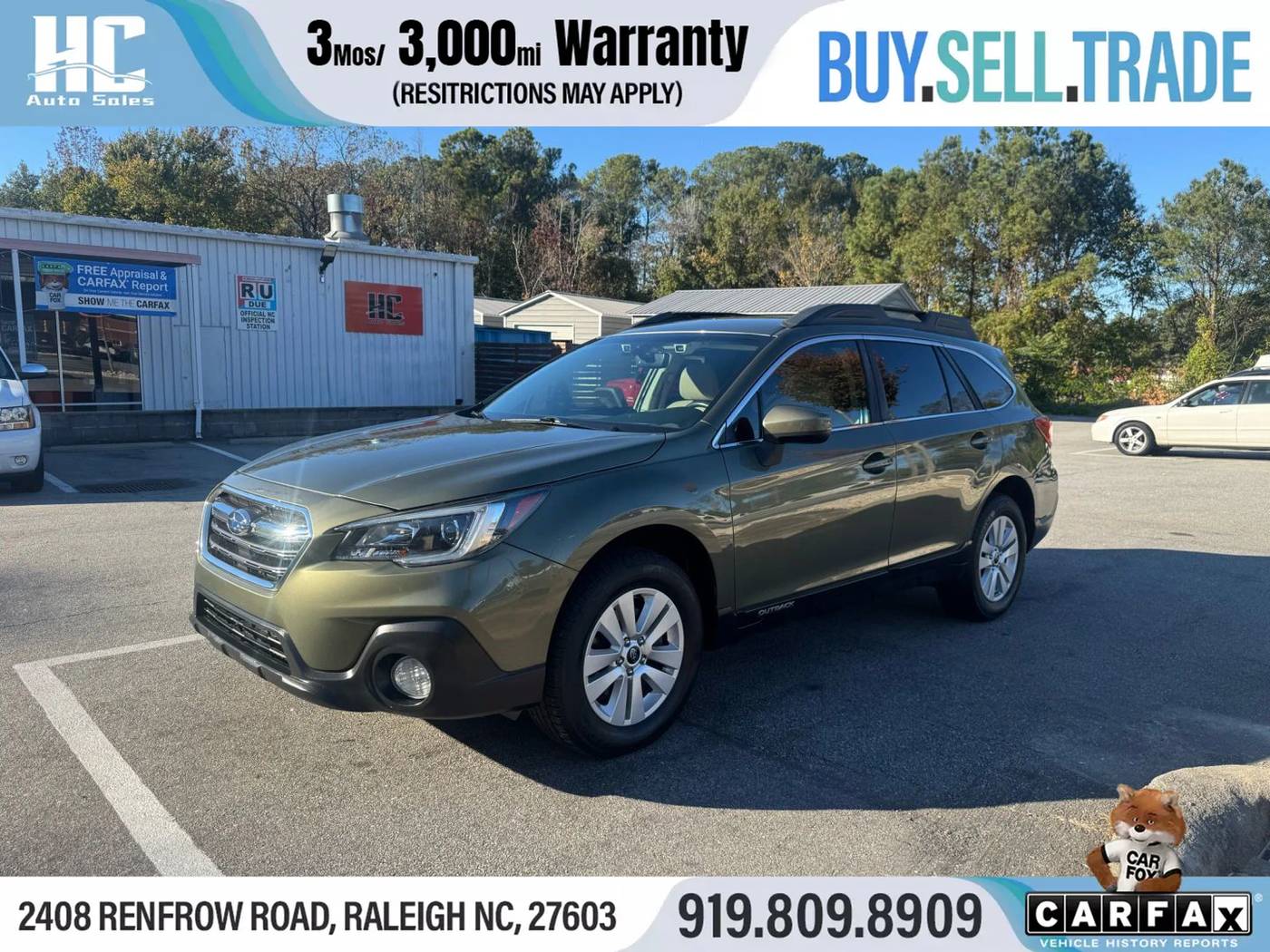 2019 Subaru Outback 2.5i Premium — SUV — 88,183 mi — Raleigh, NC