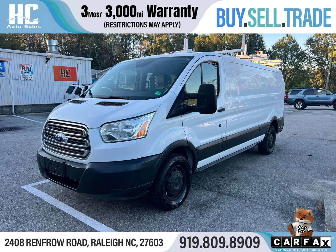 2016 Ford Transit Cargo Van T-350 — Cargo Van — 130,705 mi — Raleigh, NC