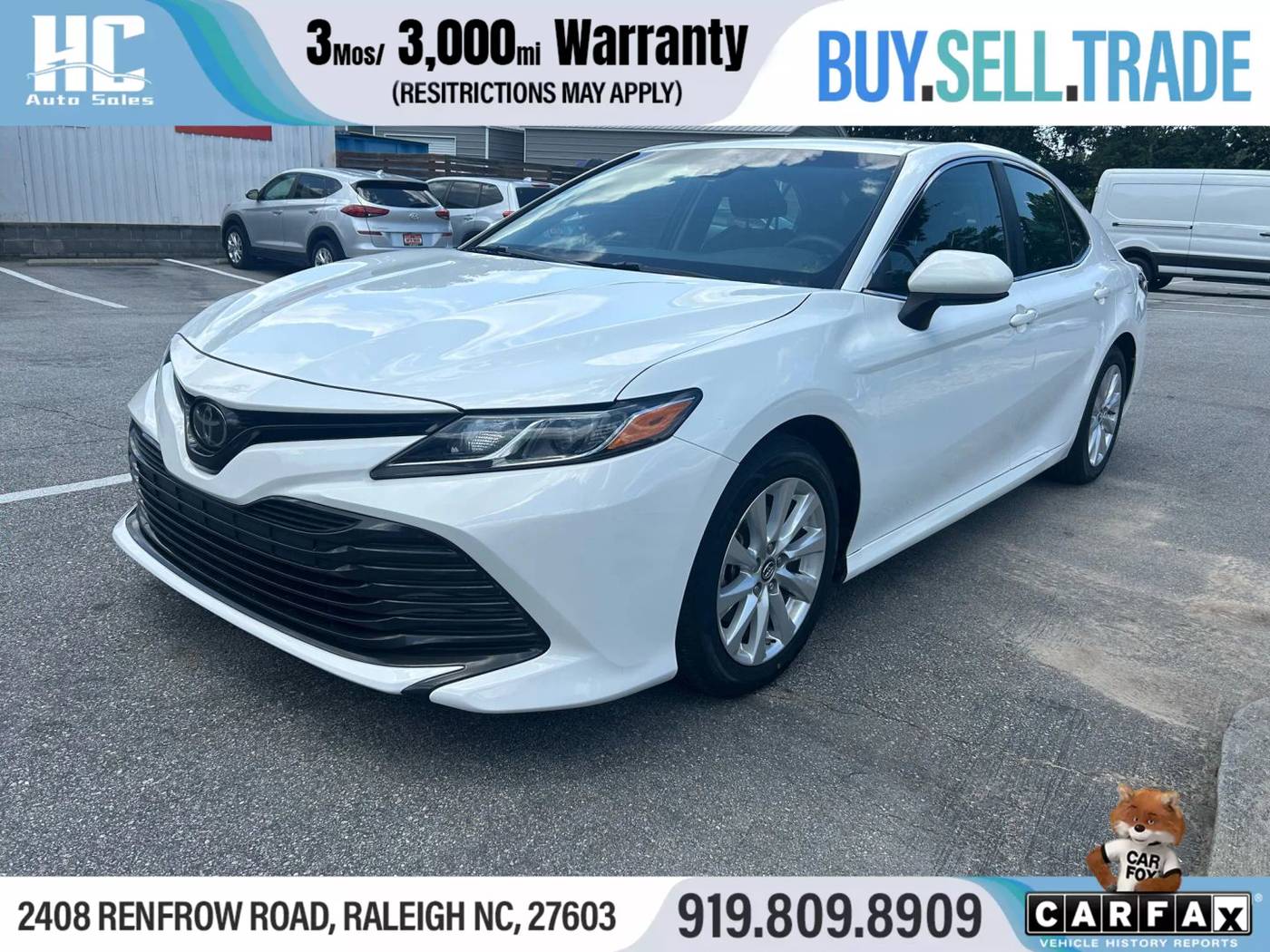 2018 Toyota Camry LE — Sedan — 98,379 mi — Raleigh, NC