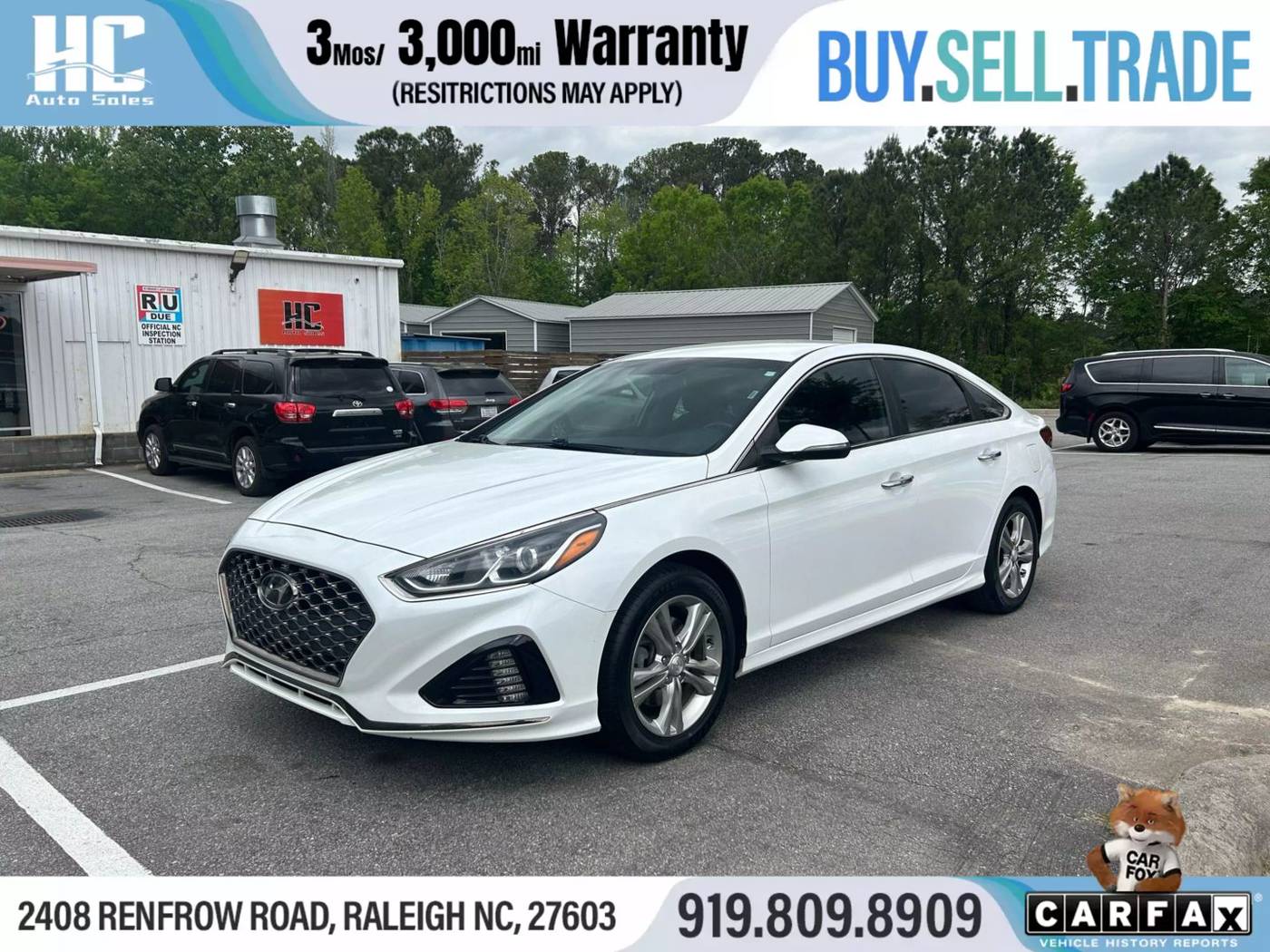 2019 Hyundai Sonata SEL — Sedan — 87,221 mi — Raleigh, NC