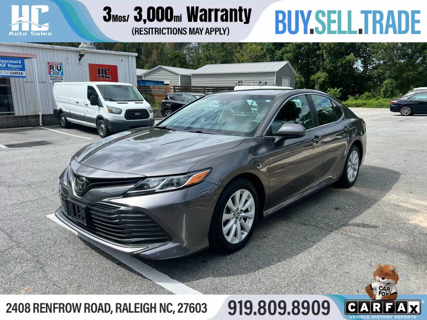 2018 Toyota Camry LE — Sedan — 92,554 mi — Raleigh, NC