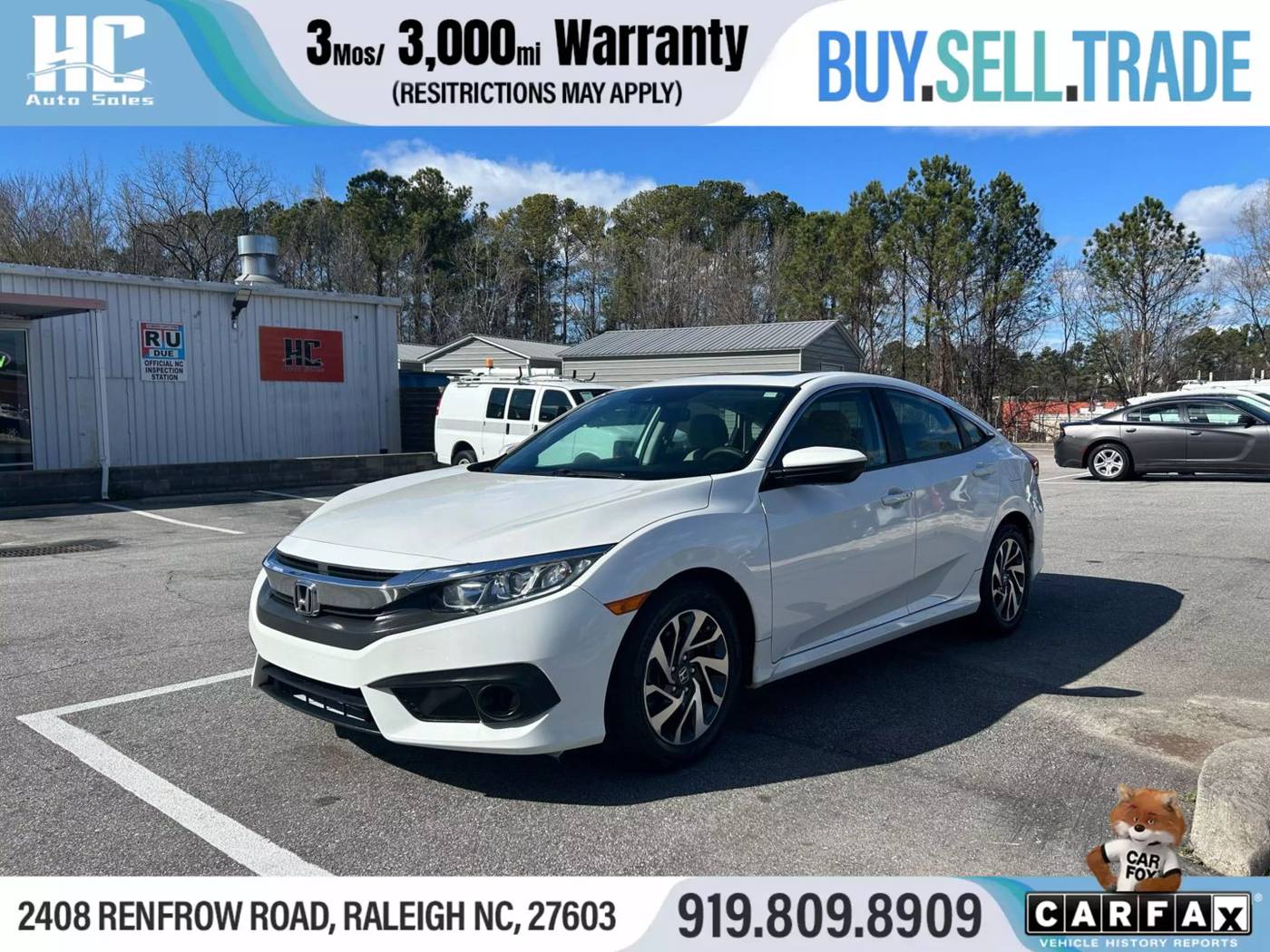 2018 Honda Civic EX — Sedan — 97,603 mi — Raleigh, NC