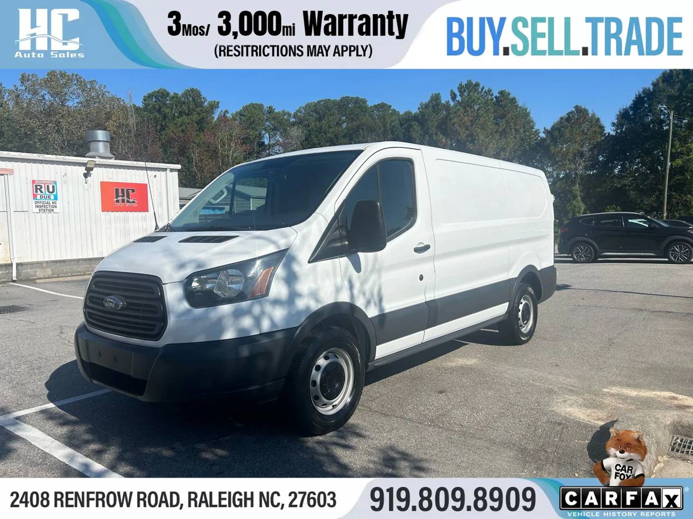 2015 Ford Transit Cargo Van T-150 — Cargo Van — 130,785 mi — Raleigh, NC
