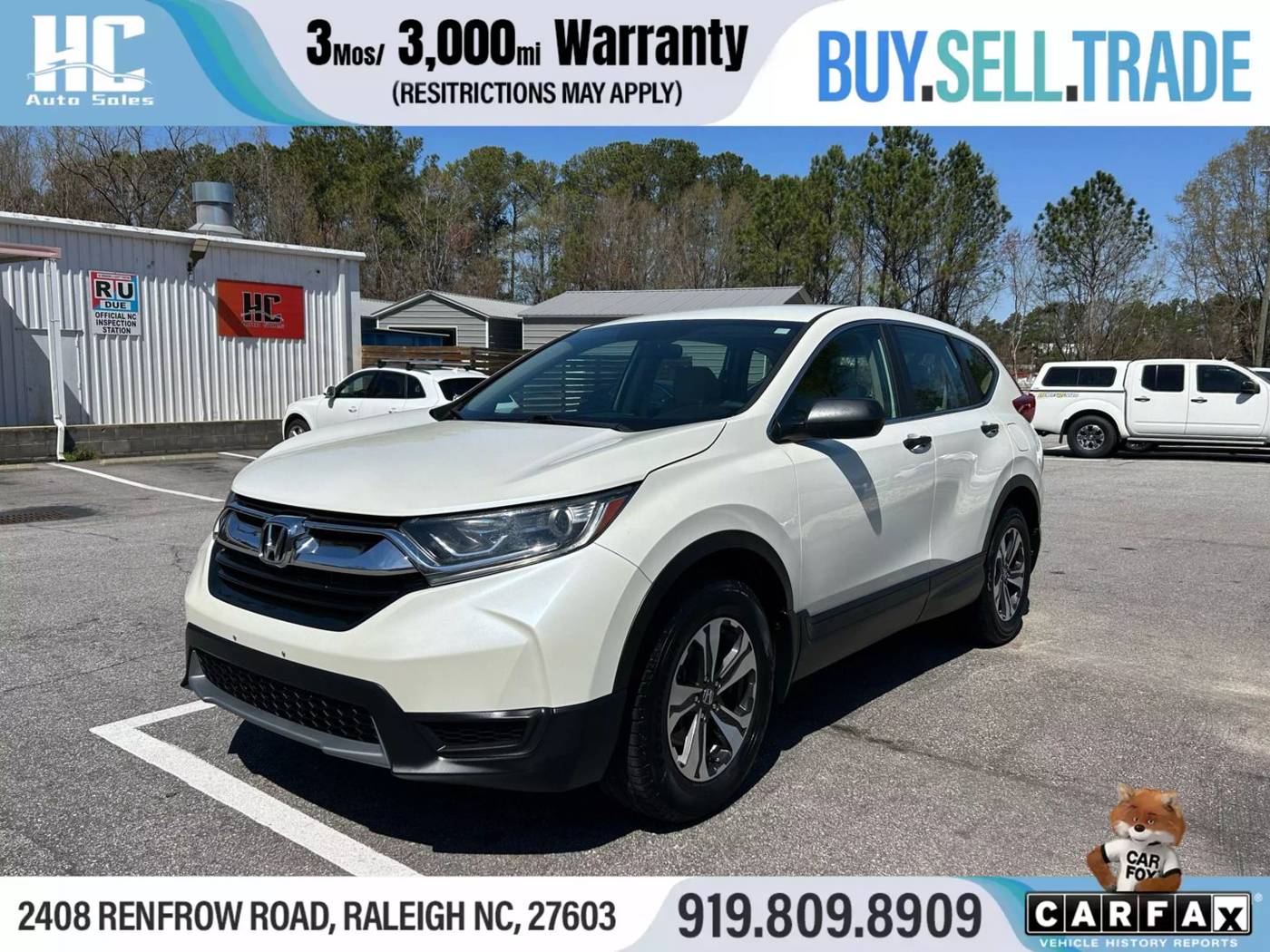 2017 Honda CR-V LX — SUV — 85,023 mi — Raleigh, NC